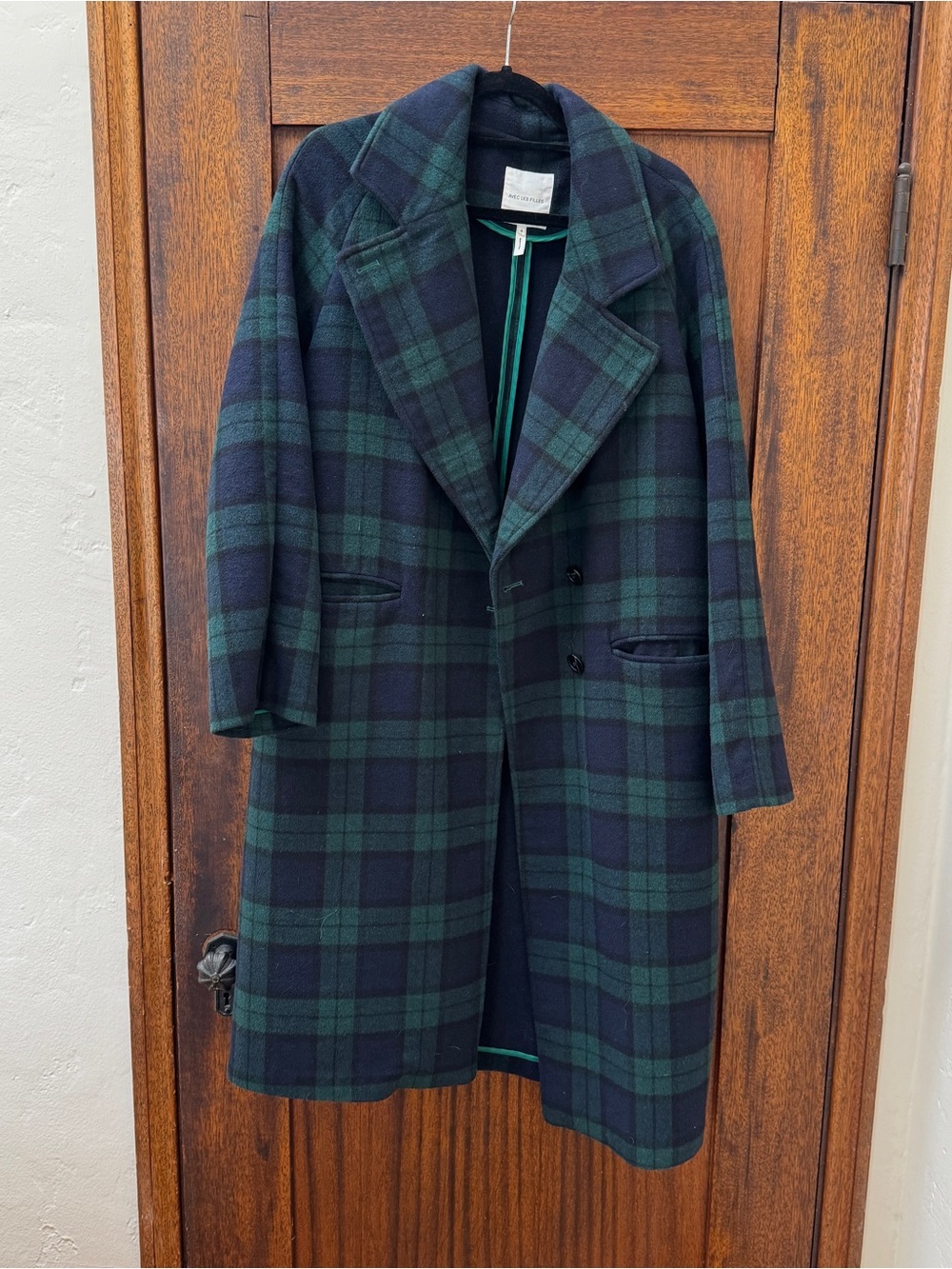 Avec Les Filles Plaid Wool Coat - Picture 3 of 5
